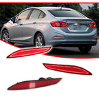 2X LED Rear Bumper Reflector Tail Lights for Chevy Cruze (2016–2019)