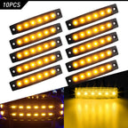 10PCS LED Marker Lights for Trailer Truck (Smoked Amber)