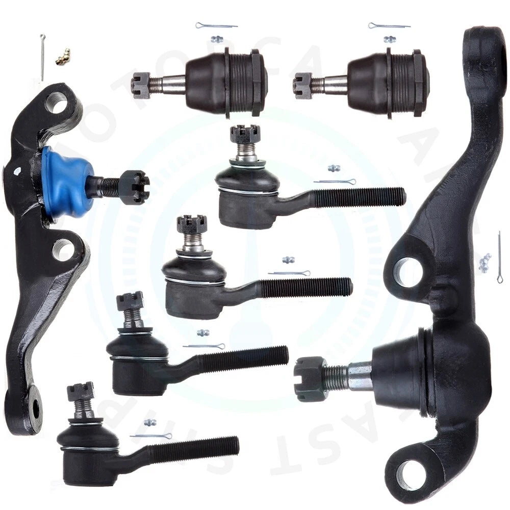 Set of 8 Front Lower Ball Joints and Tie Rods for Dodge Challenger Charger (1970–1972)