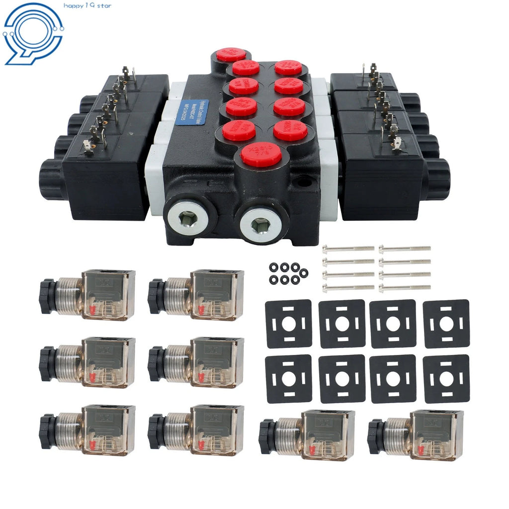 Hydraulic Control Valve 4 Spool for 12V DC Systems (13GPM)