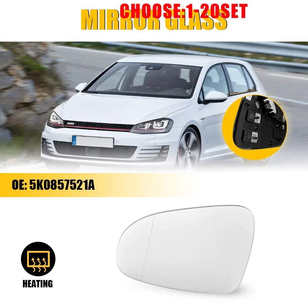 Heated Mirror Glass for VW Golf TDI (2011) - Driver Left 1-5X