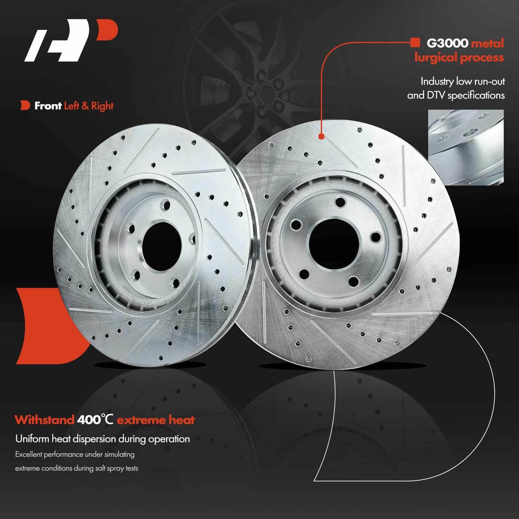 Front Drilled Brake Rotors & Ceramic Pads for Nissan Maxima (2009–2019)