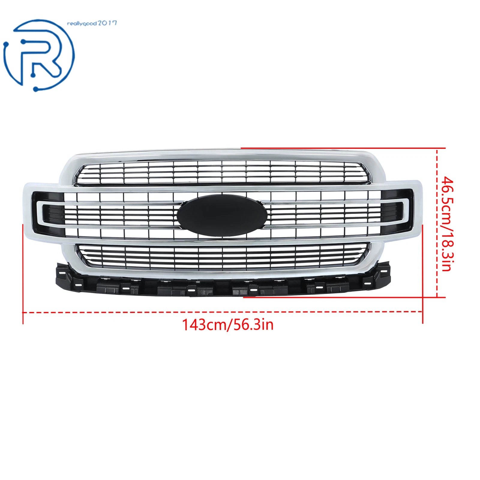 Chrome Front Bumper Upper Grille Mesh for Ford F150 (2018-2020)
