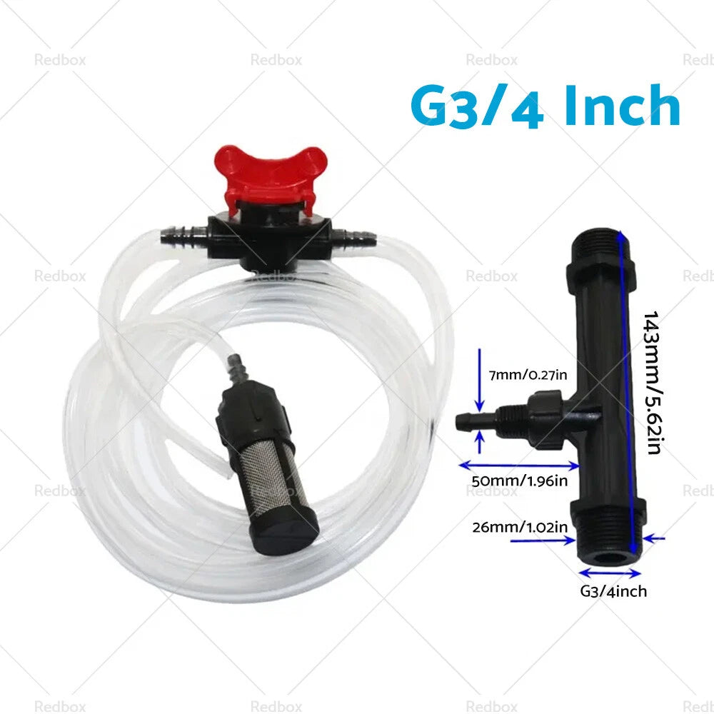 Irrigation Venturi Fertilizer Injector Kit 1/2" Water Tube Filter