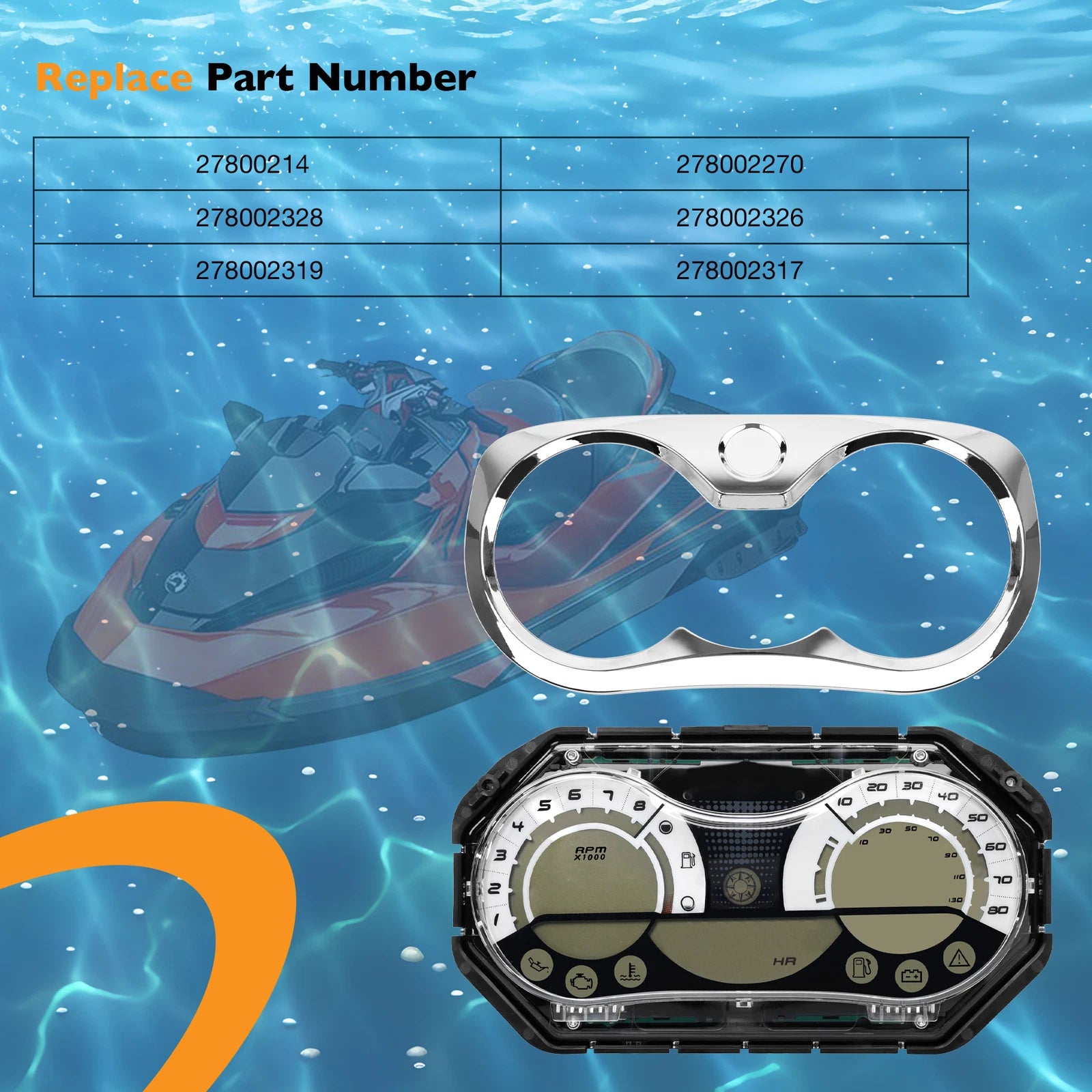 LCD Speedometer Gauge Cluster for Sea Doo RXP RXT GTX (2006–2011)