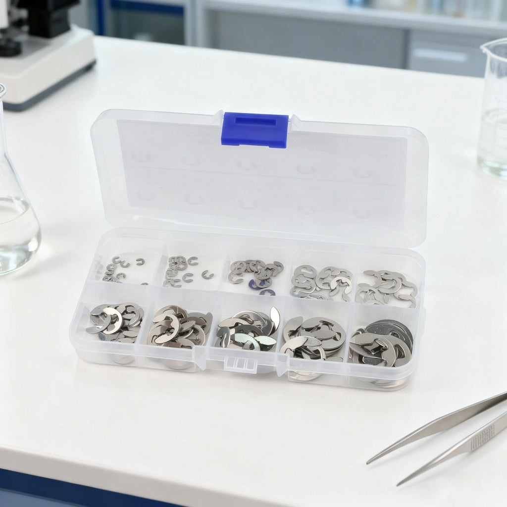 Set of 120 E Clips Circlips Stainless Steel Retaining Rings 1.5mm to 10mm