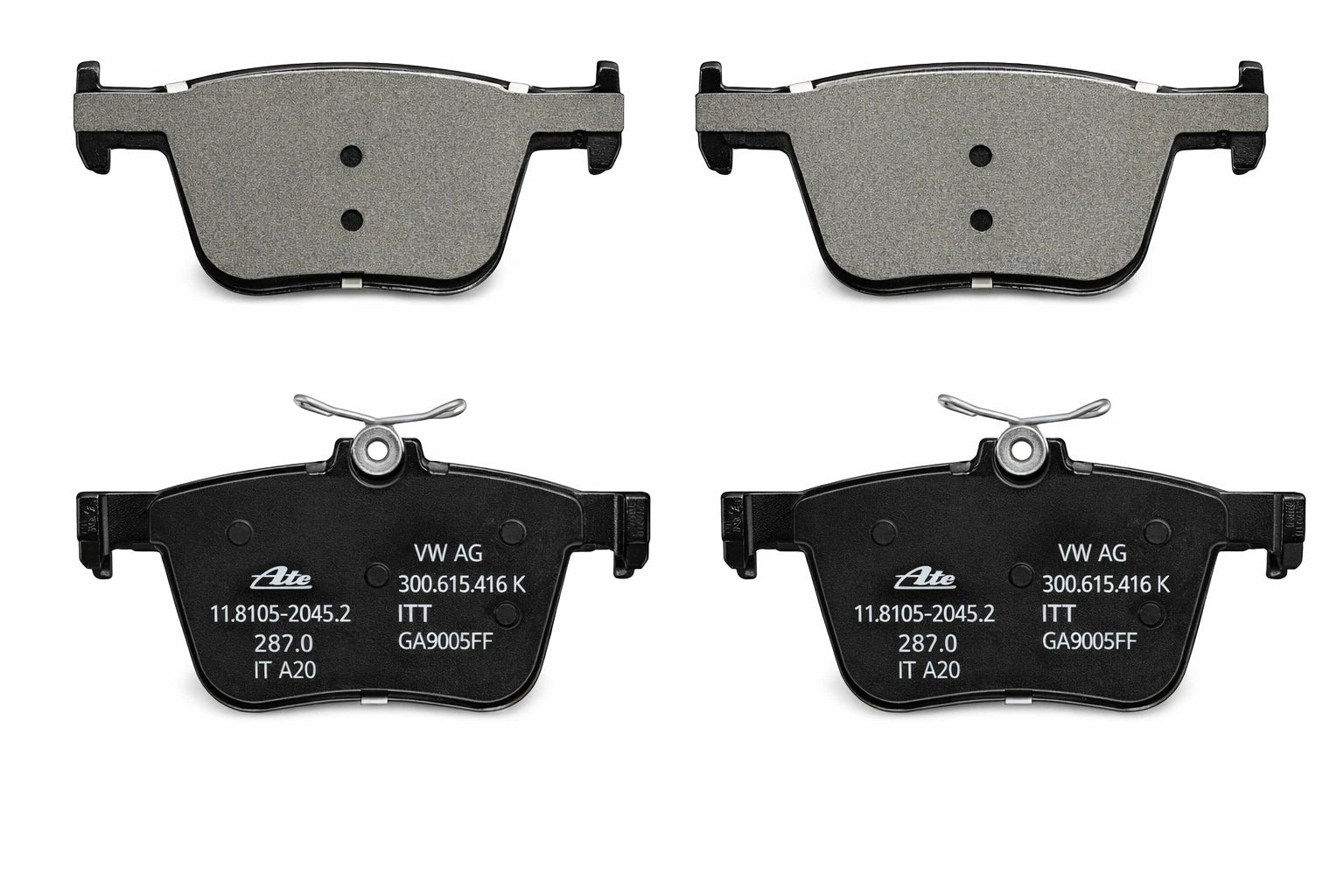 Set of 4 Rear Disc Brake Pads for Audi Q3, TTS Quattro, S3 (2011–2020) 3Q0698451N