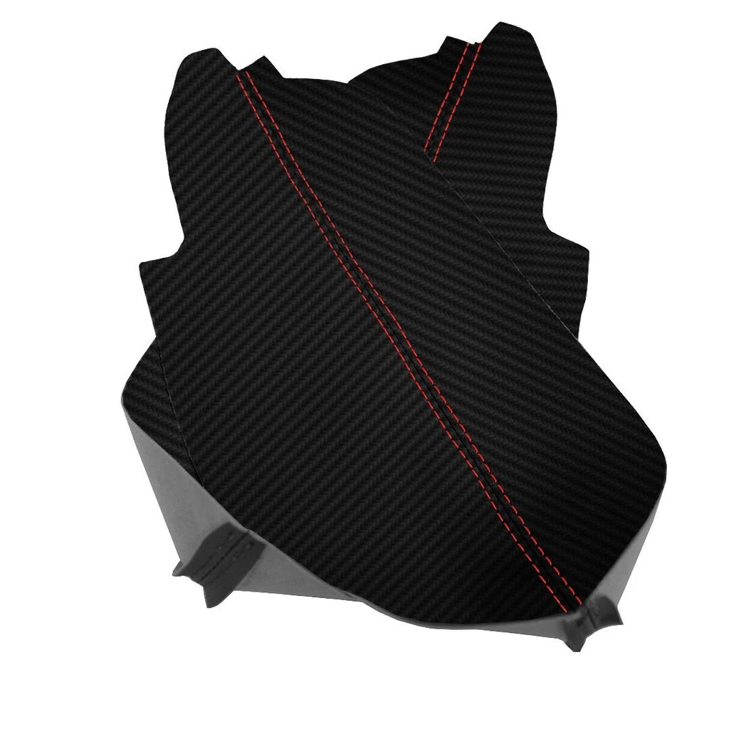 Door Panel Armrest Cover for Acura TSX (2009–2014) - PVC Carbon, Red Stitch