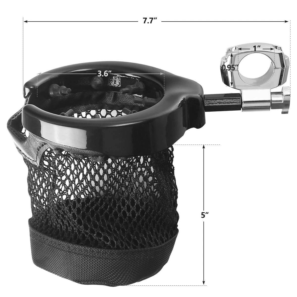1" Handlebar Drink Cup Holder & Mesh Basket for Harley Electra Glide (2014–2023)