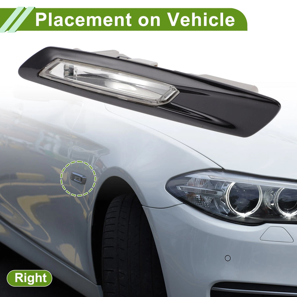 1 Pc Right Side Marker Light Cover for BMW 528i (2011–2016) 63137154170 Black