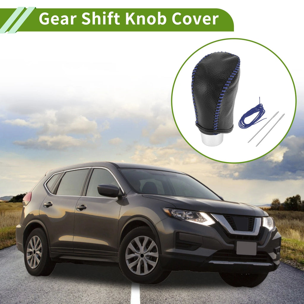 Gear Shift Knob Cover for Nissan Rogue (2017–2020) Pebbled Black Blue