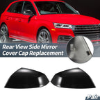 Pair Rearview Mirror Cover Cap Black Carbon Fiber for Audi Q5 Q5L SQ5 Q7 SQ7 (2018–2023)