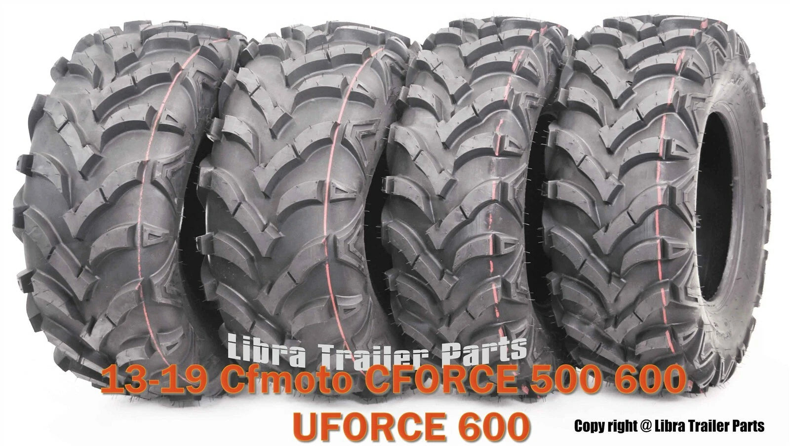 Set of 4 ATV Solid Mud Tires 25X8X12 25X10X12 for Cfmoto CFORCE 500 600 UFORCE 600 (2013–2019)