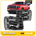Headlight Assembly for GMC Sierra 1500 (2007–2014) Black Housing Pair