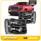 Headlight Assembly for GMC Sierra 1500 (2007–2014) Black Housing Pair