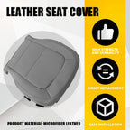 Front Left Bottom Leather Seat Cover for GMC Canyon (2015–2022) Gray EV