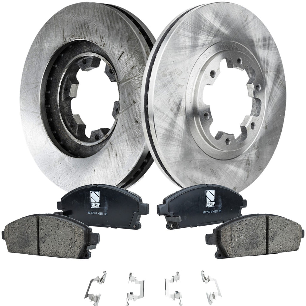 Brake Disc Brake Pad Kit for Nissan Pathfinder (1998–2003) Front Solid Set