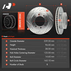 Front Drilled Brake Rotors for Nissan NV1500 NV2500 NV3500 (2012–2021)