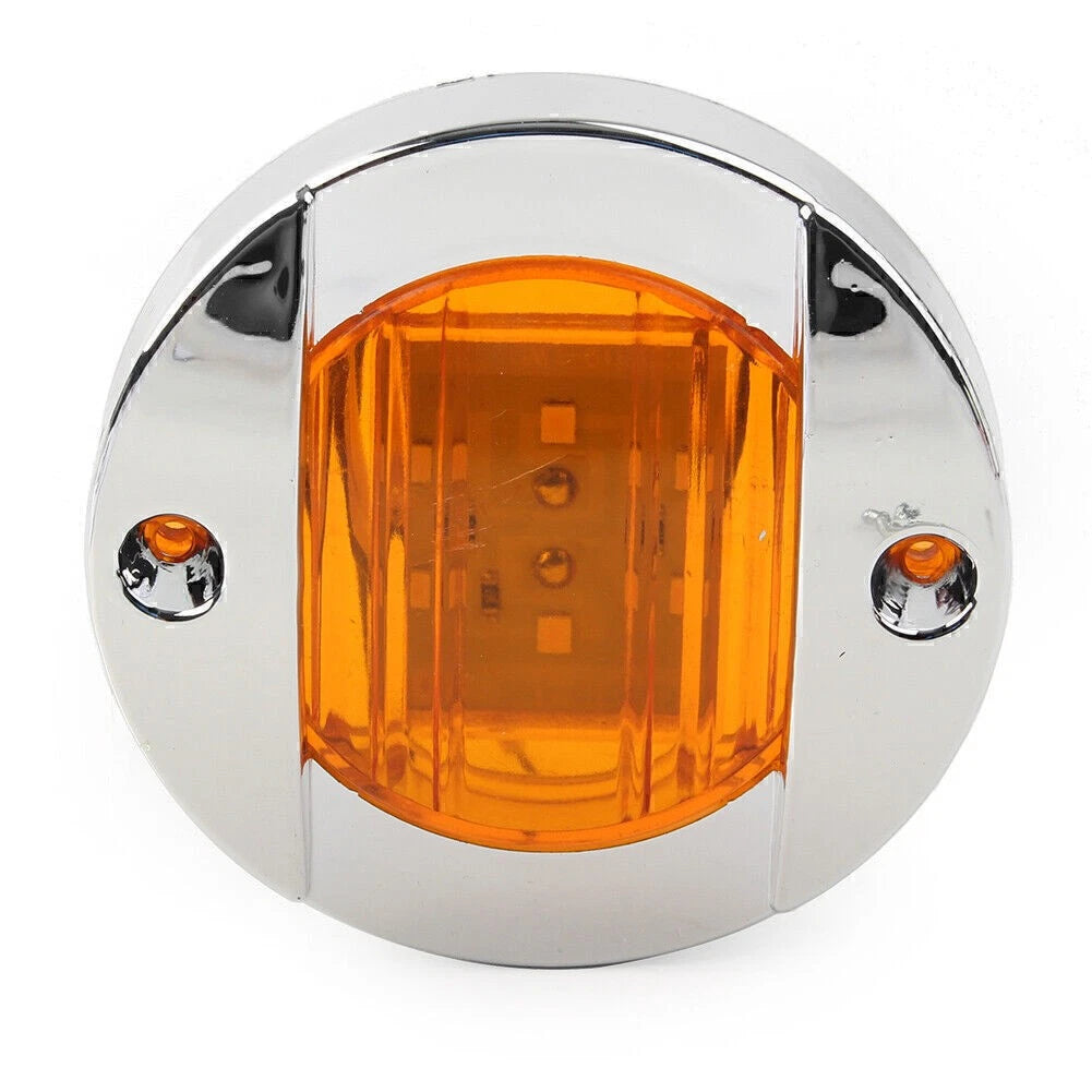 Round 12V LED Side Marker Lights for Truck Trailer RV Boat (12V)