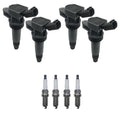Set of 4 Ignition Coils & Spark Plugs for Forte, Santa Fe (L4)