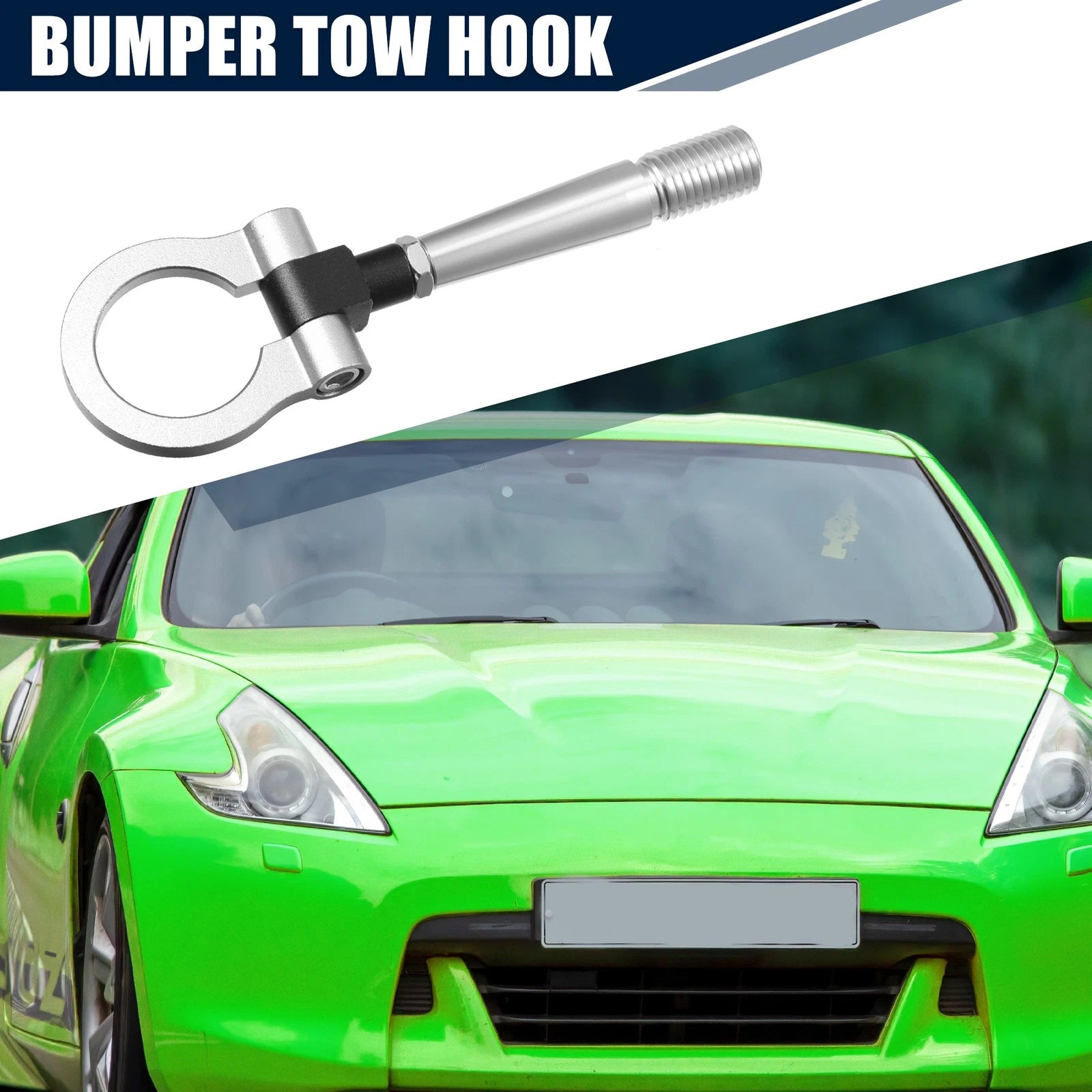 Tow Hook Screw for Nissan (Silver Tone Round Front Rear Bumper)