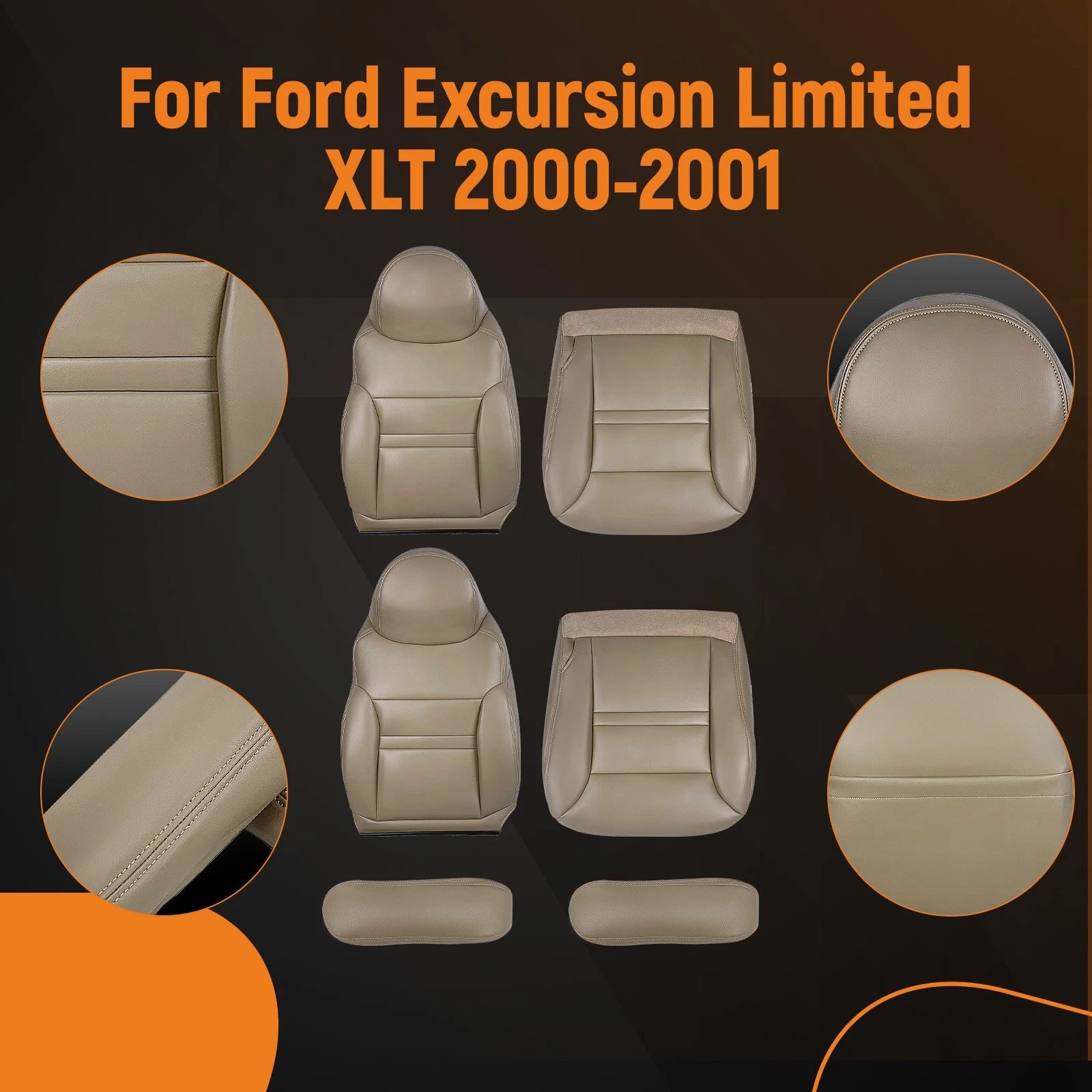 Front Both Side Leather Seat Cover for Ford Excursion Limited (2000–2005)