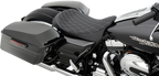 Low Solo Seat for Harley FL (Drag Specialties) - Double Diamond, Silver Stitch