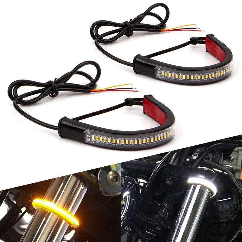 4pcs LED Flexible Strip DRL Light Turn Signal for Motorcycle