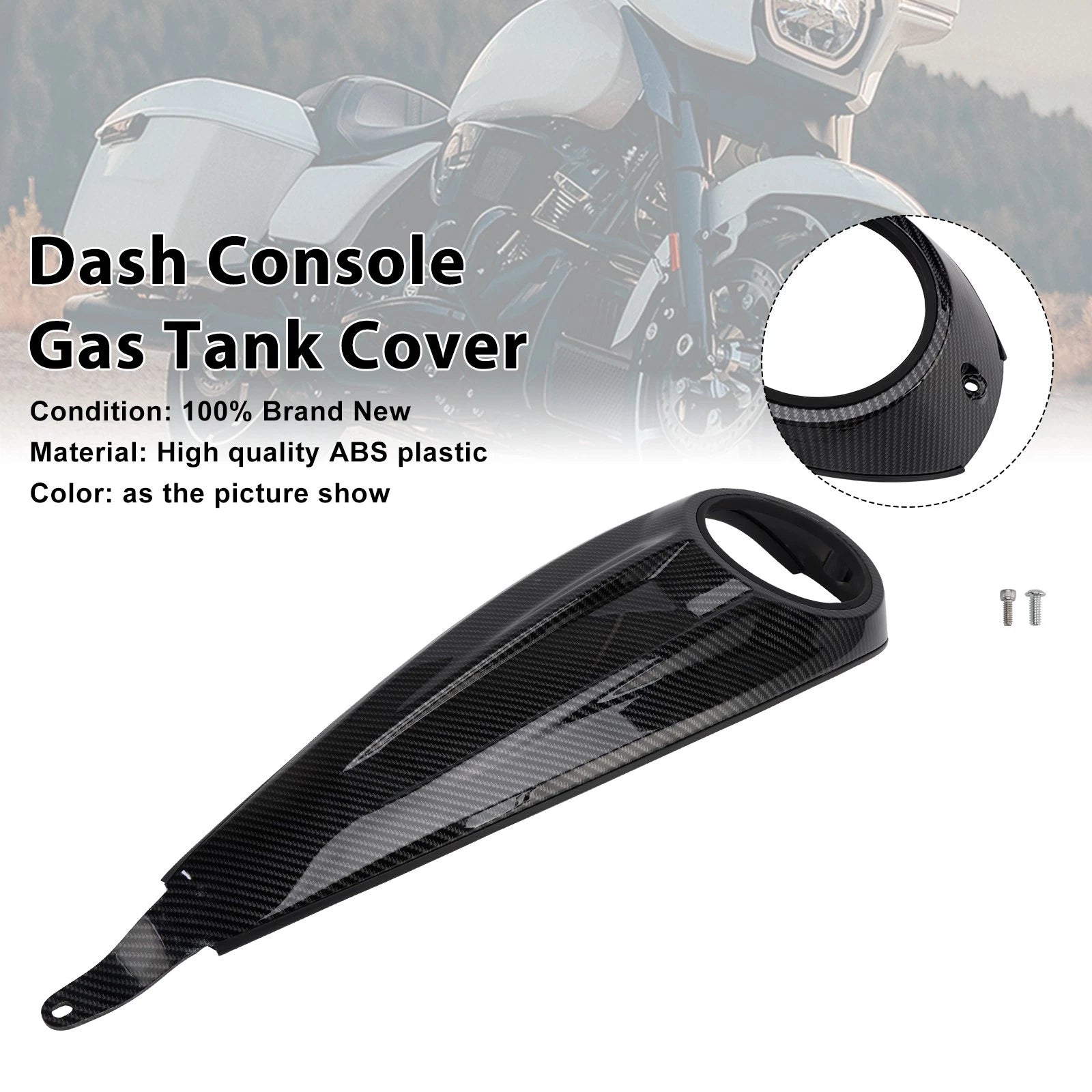 Dash Console Gas Tank Cover for Harley Touring Road Glide / Street Glide (2023–2025) Carbon