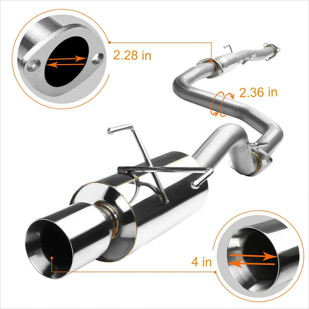 4" Rolled Tip Muffler Catback Exhaust System for Honda Civic EH EG (1992–1995)