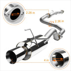 4" Rolled Tip Muffler Catback Exhaust System for Honda Civic EH EG (1992–1995)