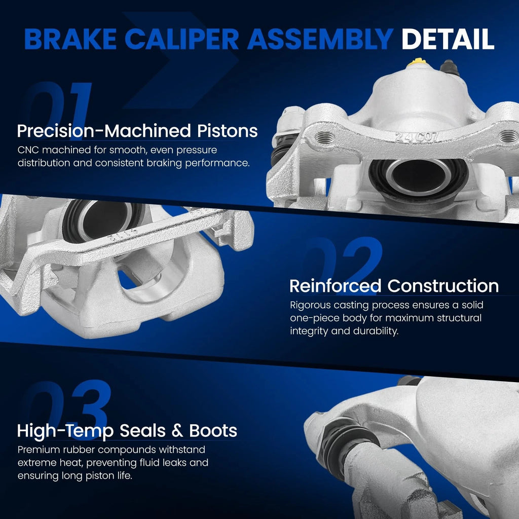 Brake Caliper Set Rear for Toyota Highlander (2008–2013) 2 Pcs with Bracket