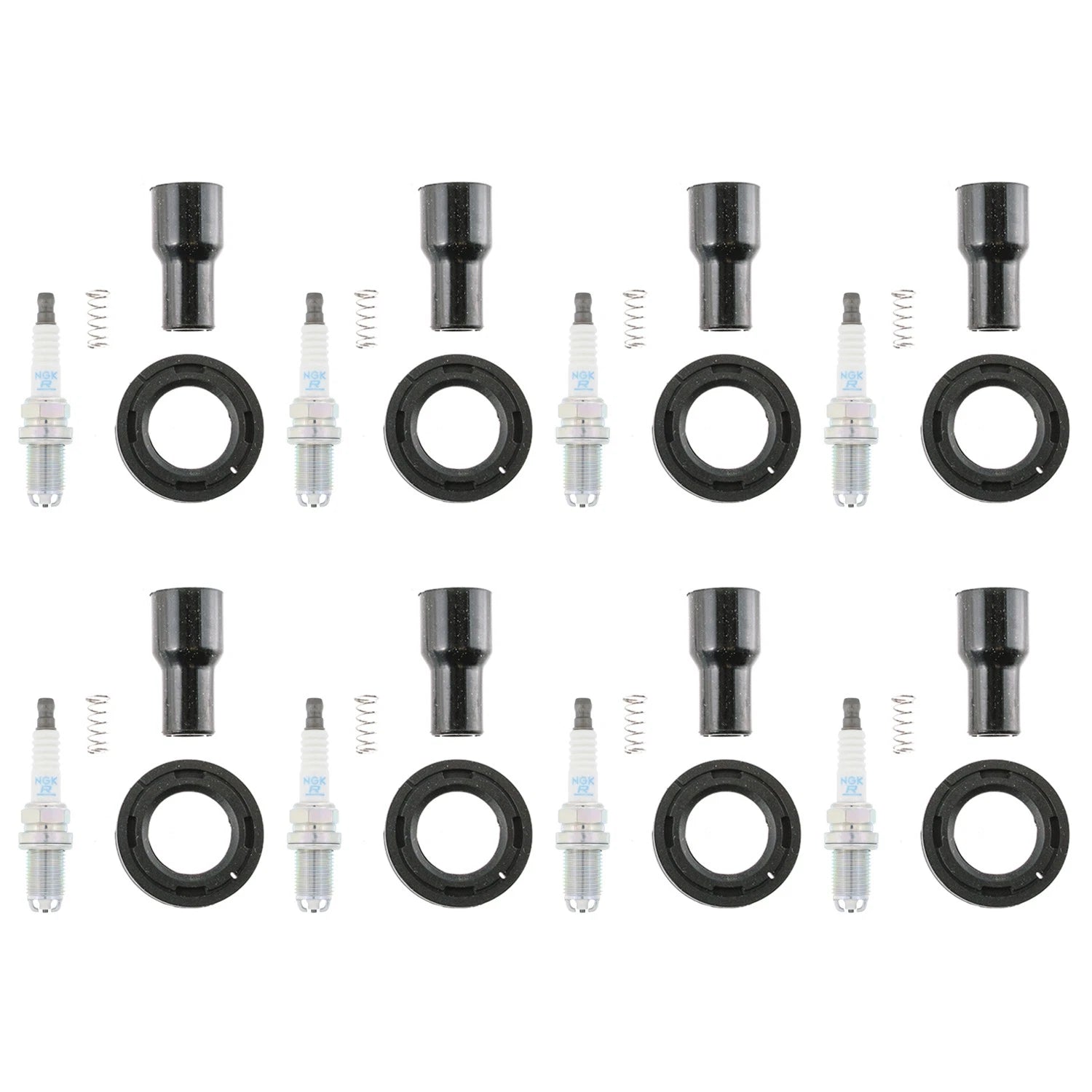 Set of 8 NGK Spark Plugs & Denso Coil Boots for Lexus GS430 SC430 (2001–2006)