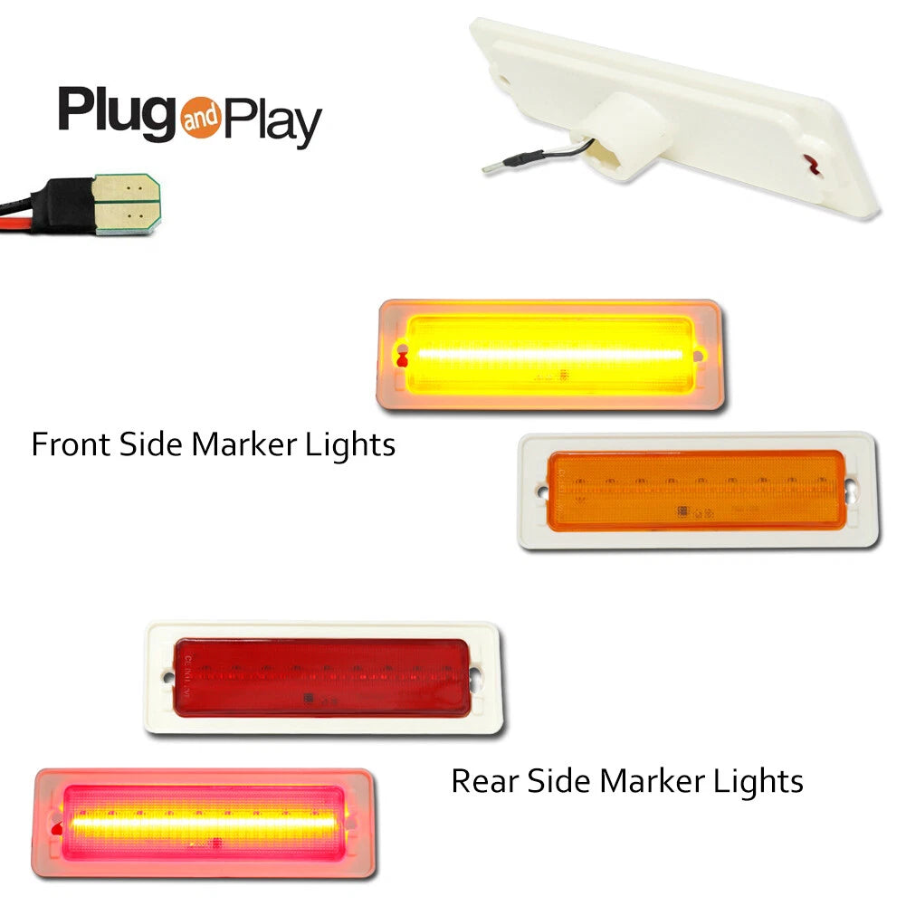 Set of 4 LED Bumper Side Marker Lights for Chevy Nova (1970–1974)