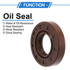 Set of 2 Oil Seal Rotary Shaft Seal FKM Rubber 17x35x7mm