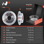 Rear Drilled Brake Rotors & Ceramic Pads for Mitsubishi Eclipse (2006-2012)