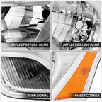 OE Style Chrome Housing Amber Corner Headlight for Ford Transit 150-350 (2015–2023)