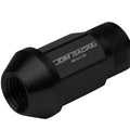 Set of 4 Open End M12x1.5 44mm Tall Black Aluminum Lug Nuts for JDM Rims
