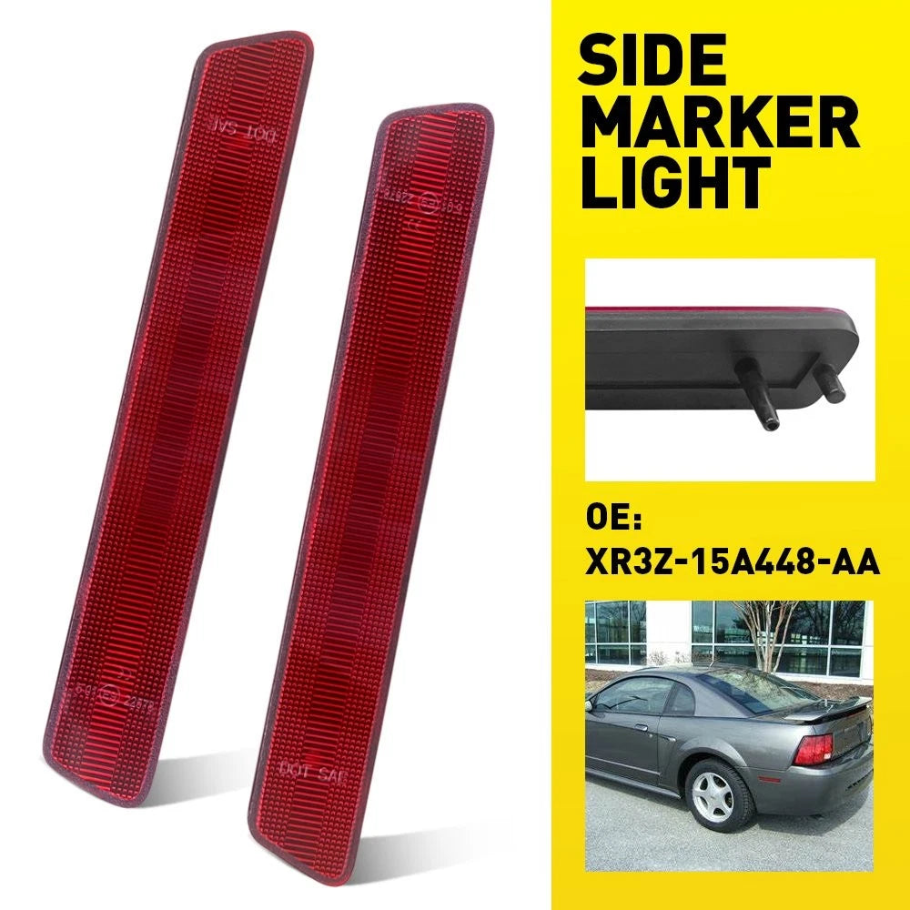 Set of 2 LED Rear Bumper Side Marker Lights for Ford Mustang GT (1999–2004)