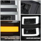Smoked/Clear 3D LED DRL Sequential Headlights for Chevrolet Silverado (2014–2015)