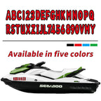 Sticker Kit 4 Sets Red Numbers & Letters 3" for Boats & Personal Watercraft
