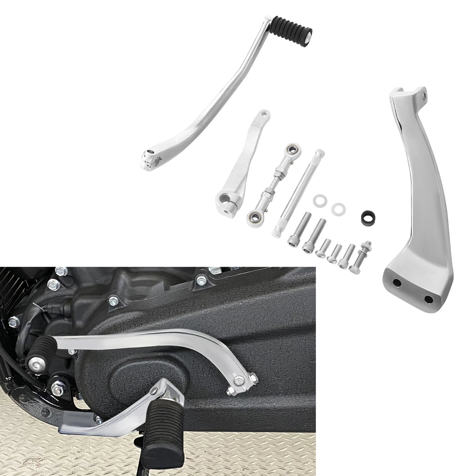 Set of Chrome Mid Controls Shifter Sides for Harley Fat Bob FXFB (2018–2023)