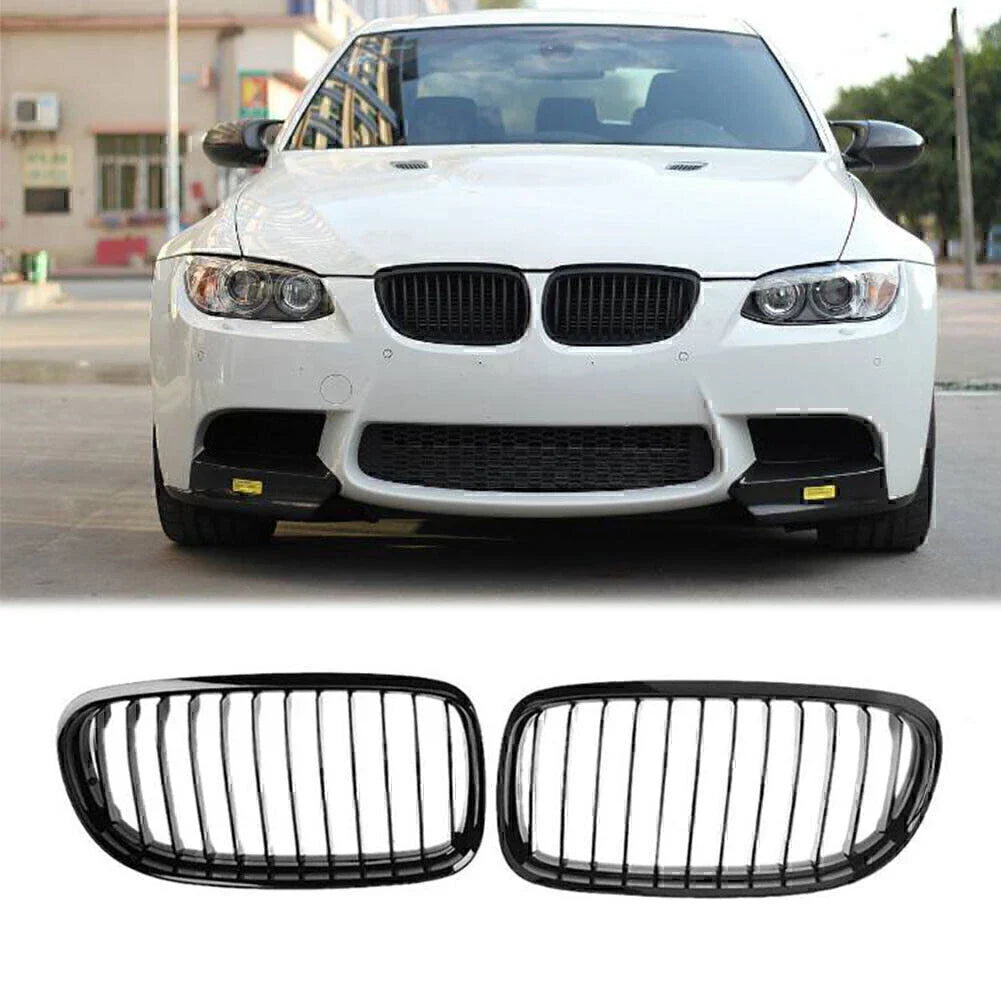 Gloss Black Dual Line Front Kidney Grille for BMW E90 E91 (2008-2011)