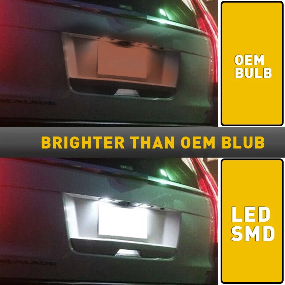 2X 6000K LED License Plate Light for GMC Yukon / XL (2015–2020)