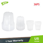Set of 36 Reinforced Clear Nursery Pots 6.7/5/4/3.5 Inch