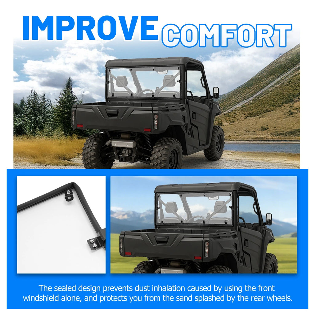 Clear Rear Windshield for CFMOTO UFORCE 1000 (2019–2025) 1000XL (2022–2025)