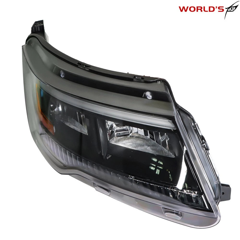 Black Housing Headlights for Ford Explorer Sport (2016–2018) Halogen DRL Right