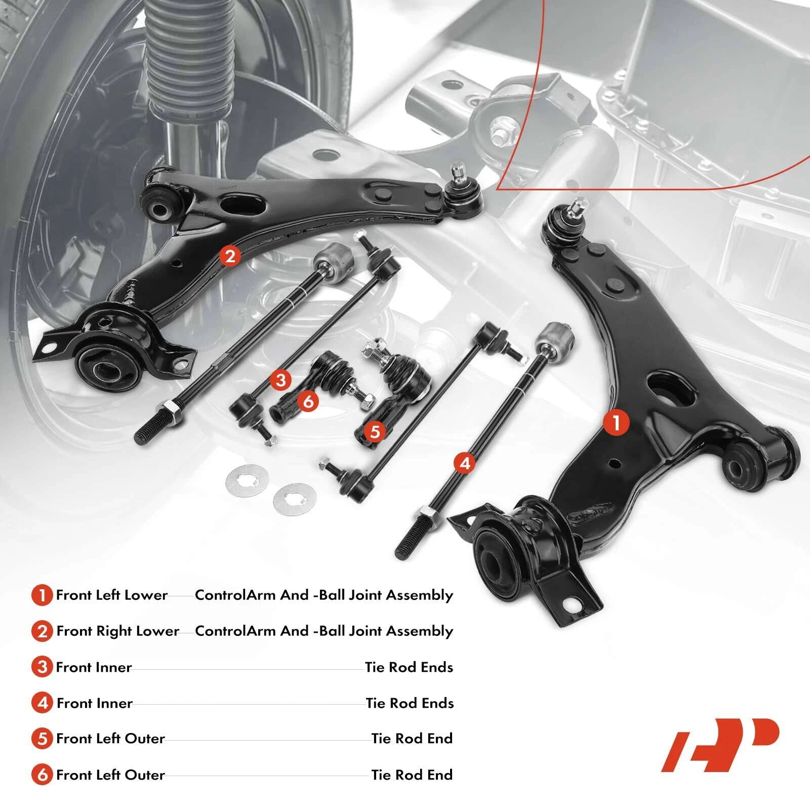 8X Front Control Arm Sway Bar Link Ball Joint for Ford Focus (2000-2004)