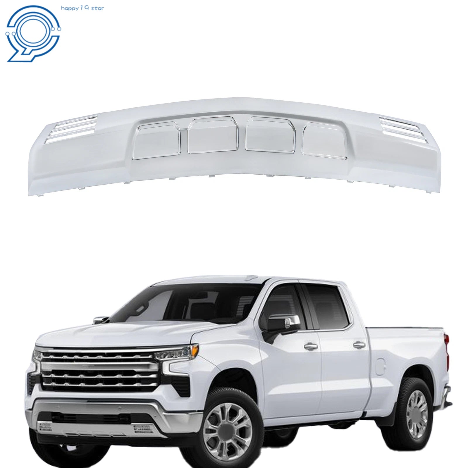 Chrome Front Bumper Lower Skid Plate for Silverado 1500 (2022–2023)