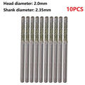 10X Silver Diamond Coated Solid Bits 2.35mm Shank for Drilling Gems